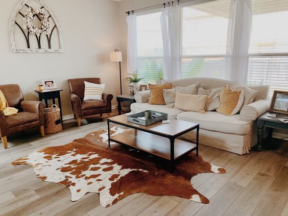 Alfombra de cuero natural