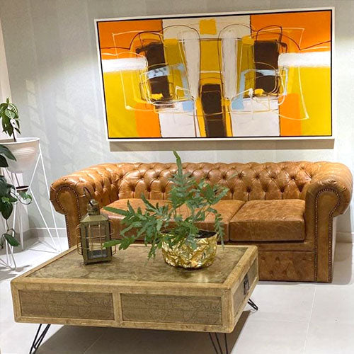 Sofá en Cuero ¨CHESTERFIELD¨